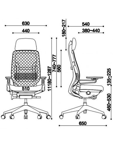 Кресло EAGLE SEATING KARME (арт. 1501B-2HF24-Y) эргономичное, тканевое