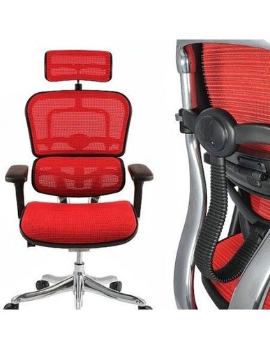Крісло компьютерное ERGOHUMAN PLUS ергономічне, червоного кольору