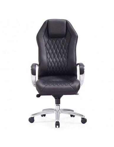 Кресло F103 BL для руководителя, кожаное, черное
