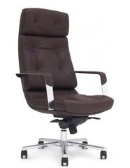 Кресло F133 BRL для руководителя, коричневое, кожаное