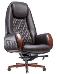Кресло БОИНГ BRL для руководителя, коричневое, кожаное