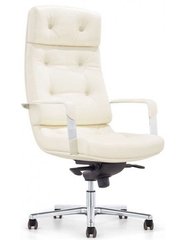 Кресло F133 WL для руководителя, кожаное, белое