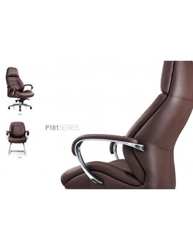 Кресло F181 BRL для руководителя, коричневое, кожаное