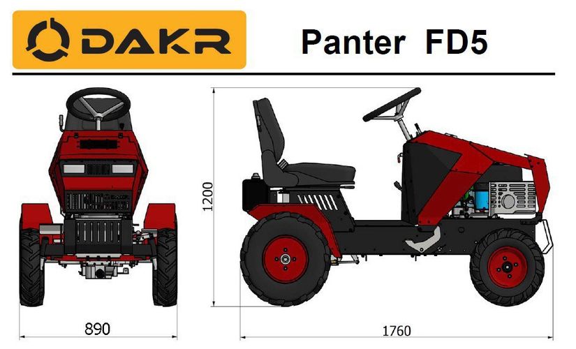 Подметальная машина на базе трактора DAKR FD5 и щетки SB110